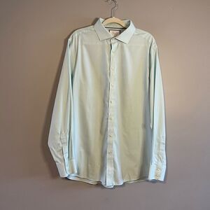 Charles Tyrwhitt Slim Fit Non-Iron Light Green Dress Shirt | SZ 46